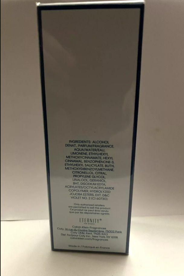 Calvin Klein - Eternity Air for Women 100ml. Slight Box Damage Sealed & Unopened